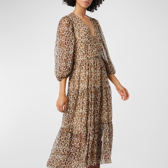 Joie
 Tobey Graphic Check Silk Midi-Dress main image 0
